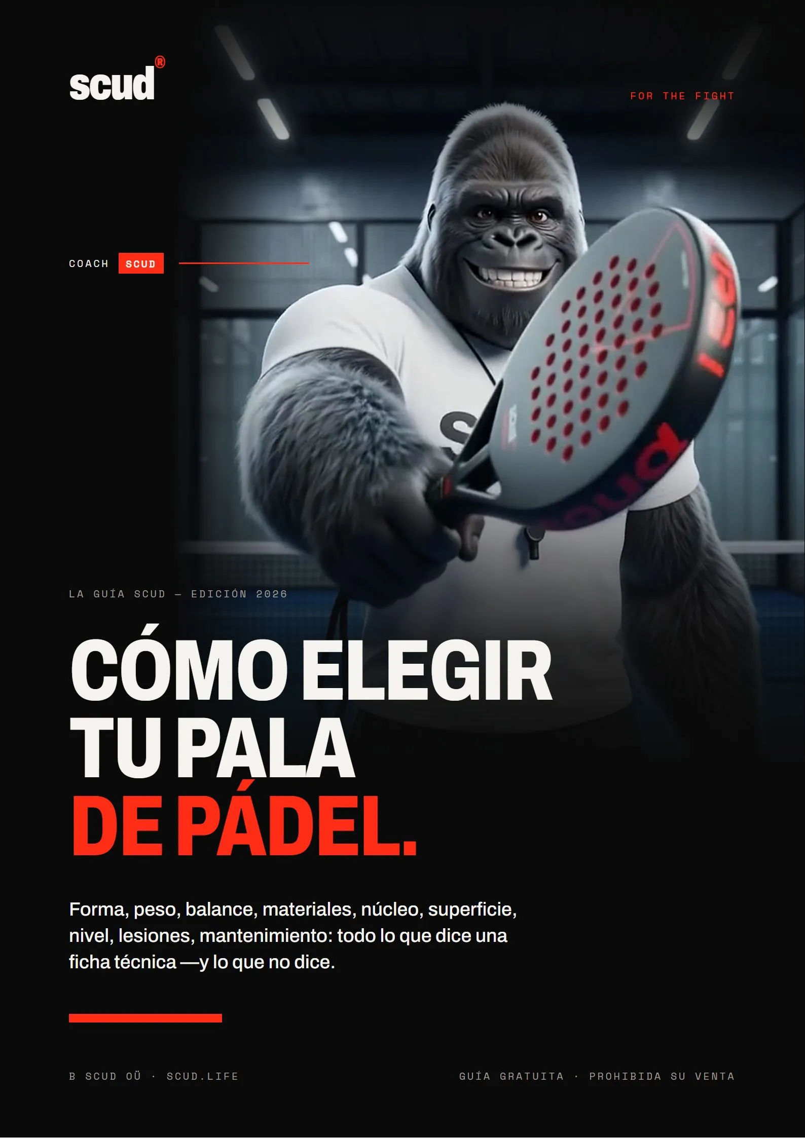 Portada de la guía SCUD «Cómo elegir tu pala de pádel»