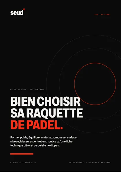 Couverture du guide SCUD « Bien choisir sa raquette de padel »